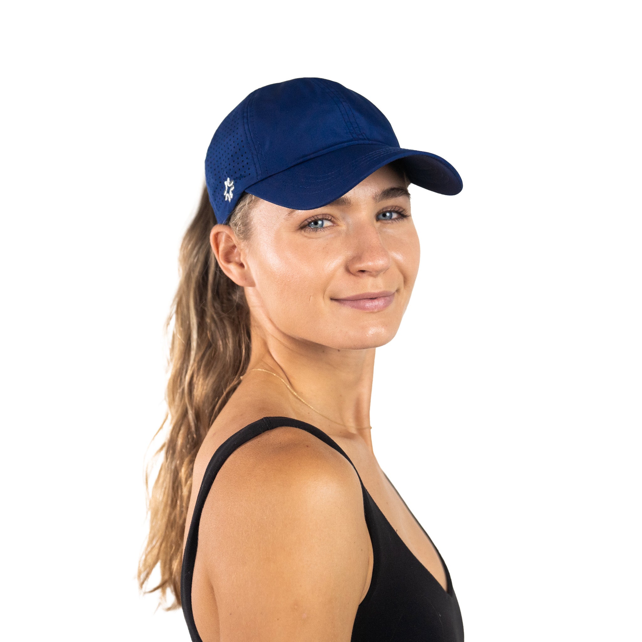 Ponytail hat, Sun Goddess, True Navy, UPF 50+ - VIMHUE